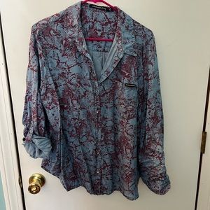 Snakeskin patterned Calvin Klein button down L